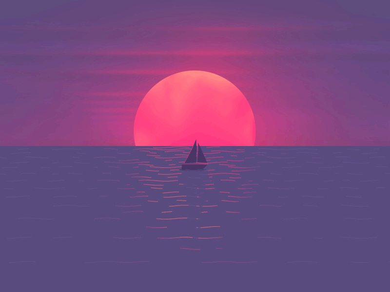 Animated tropical sunset